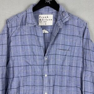 Frank & Eileen Barry 100% Cotton Italy Plaid Flanel Button Up Shirt Size Large